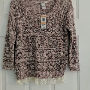 American Rag Lace trimmed Sweater NWT'S
